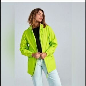 NWT RAINS Storm Breaker Unisex Raincoat  Reflective Digital Lime Waterproof M L